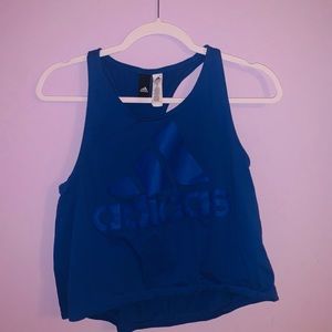 Blue Adidas cropped tank top